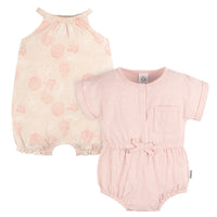 2-Pack Baby Girls Shells Romper