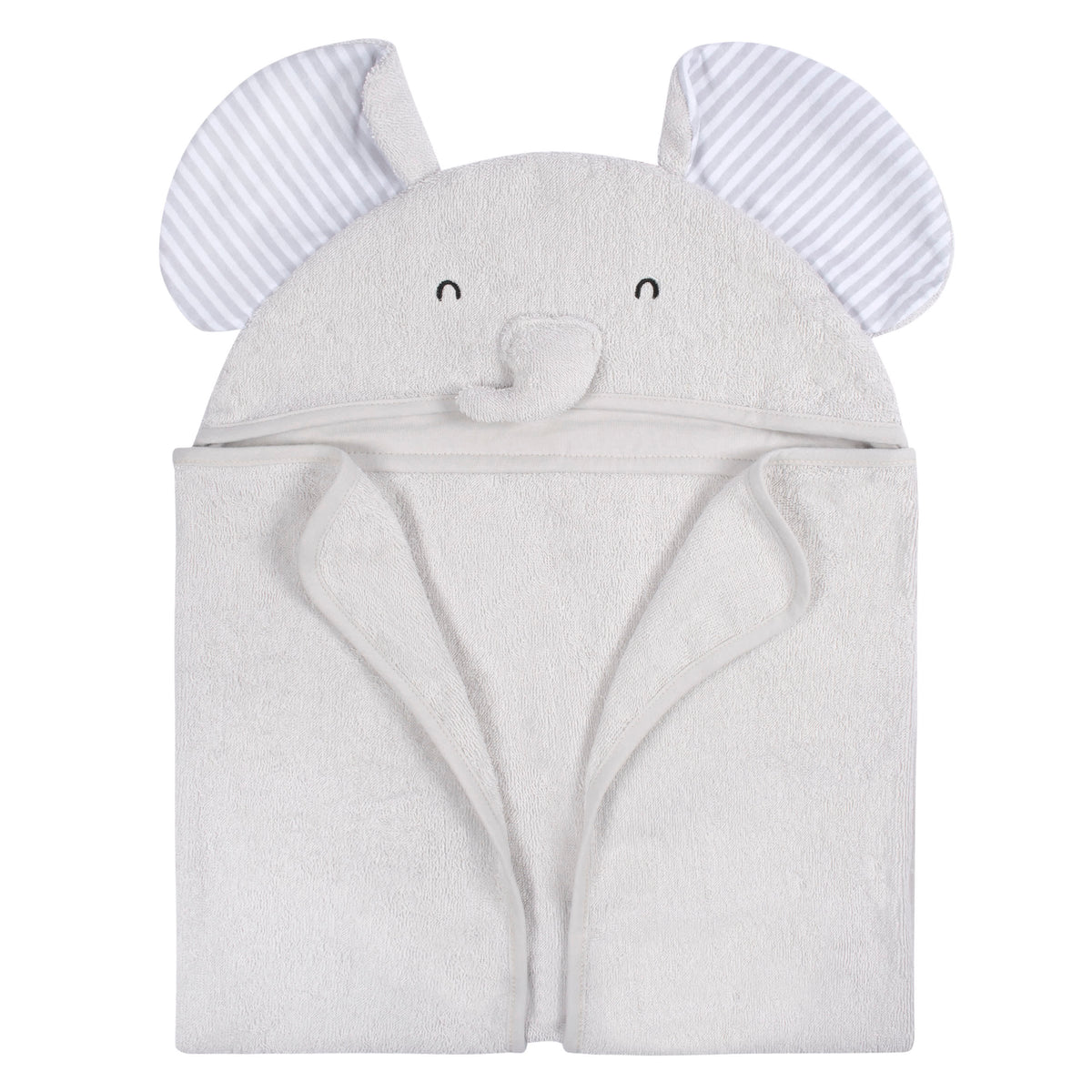 4-Piece Baby Neutral Grey Elephant Towel & Washcloths, view 5