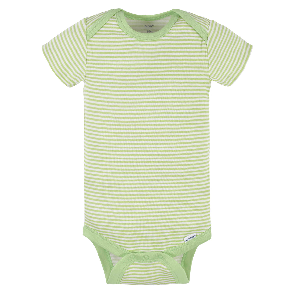 3-Pack Baby Neutral Avocado Short Sleeve Onesies Bodysuits, view 3