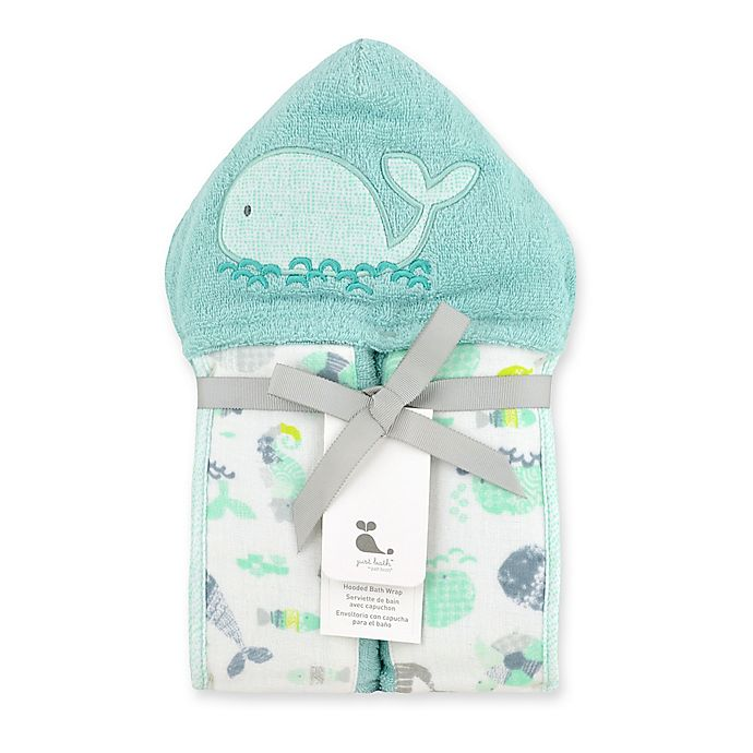 Baby Boys Under The Sea Woven Hooded Towel Wrap, view 2