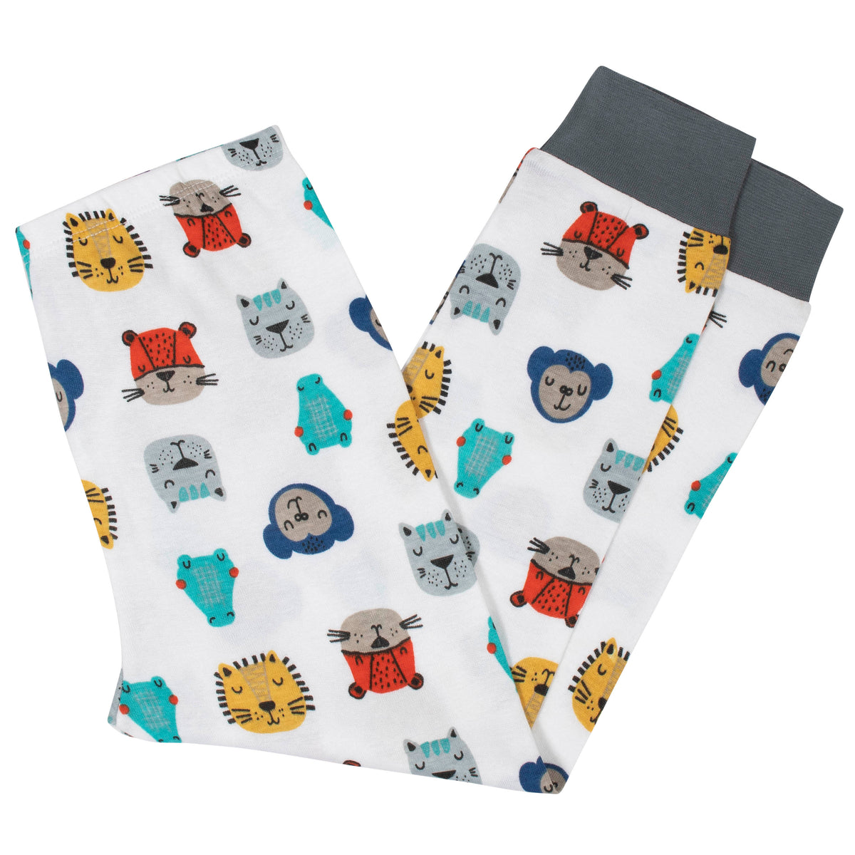 4-Piece Boys Animal Heads Cotton Pajamas, view 2