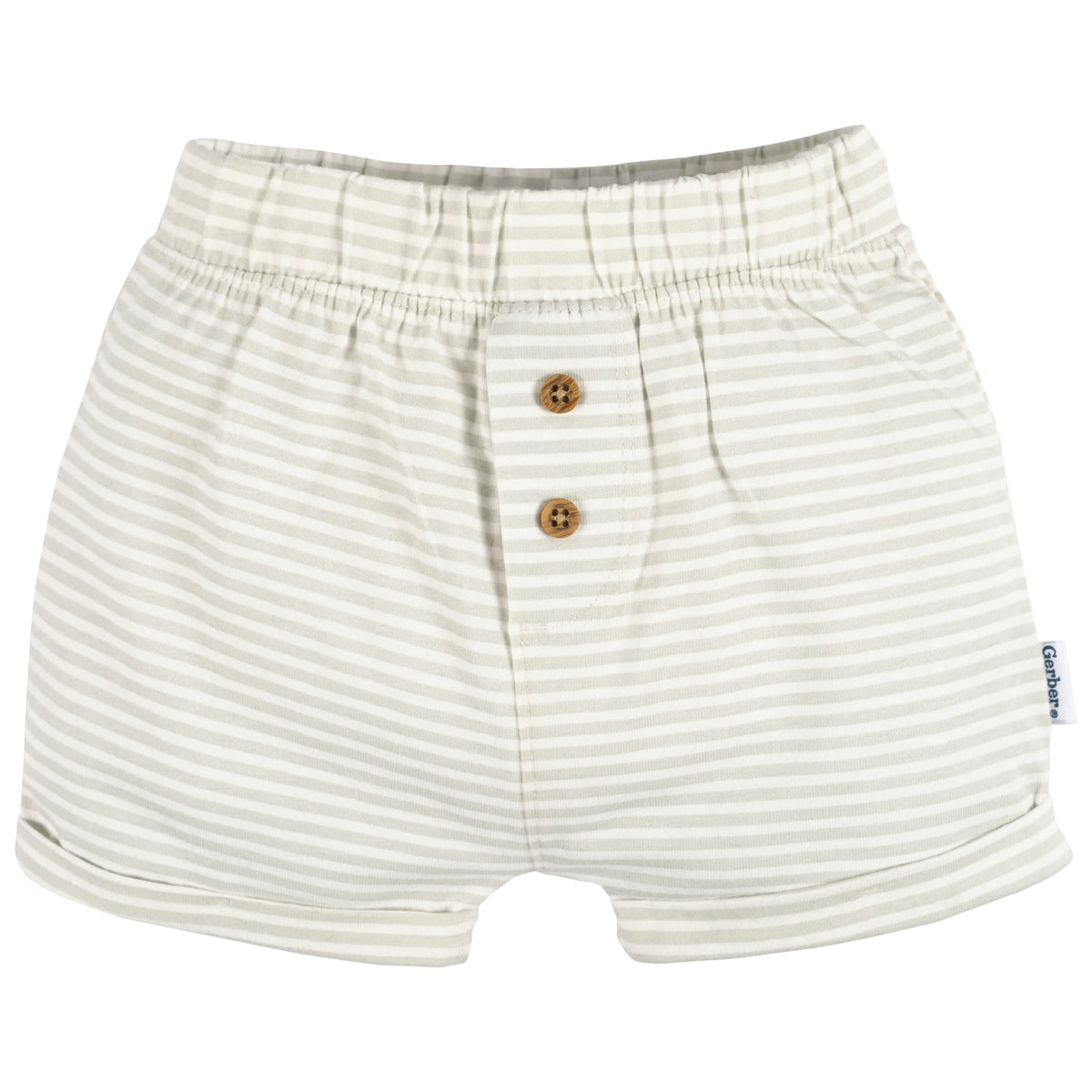 3-Pack Baby Neutral Black/Dk Grey Heather/Stripe Knit Short, view 2