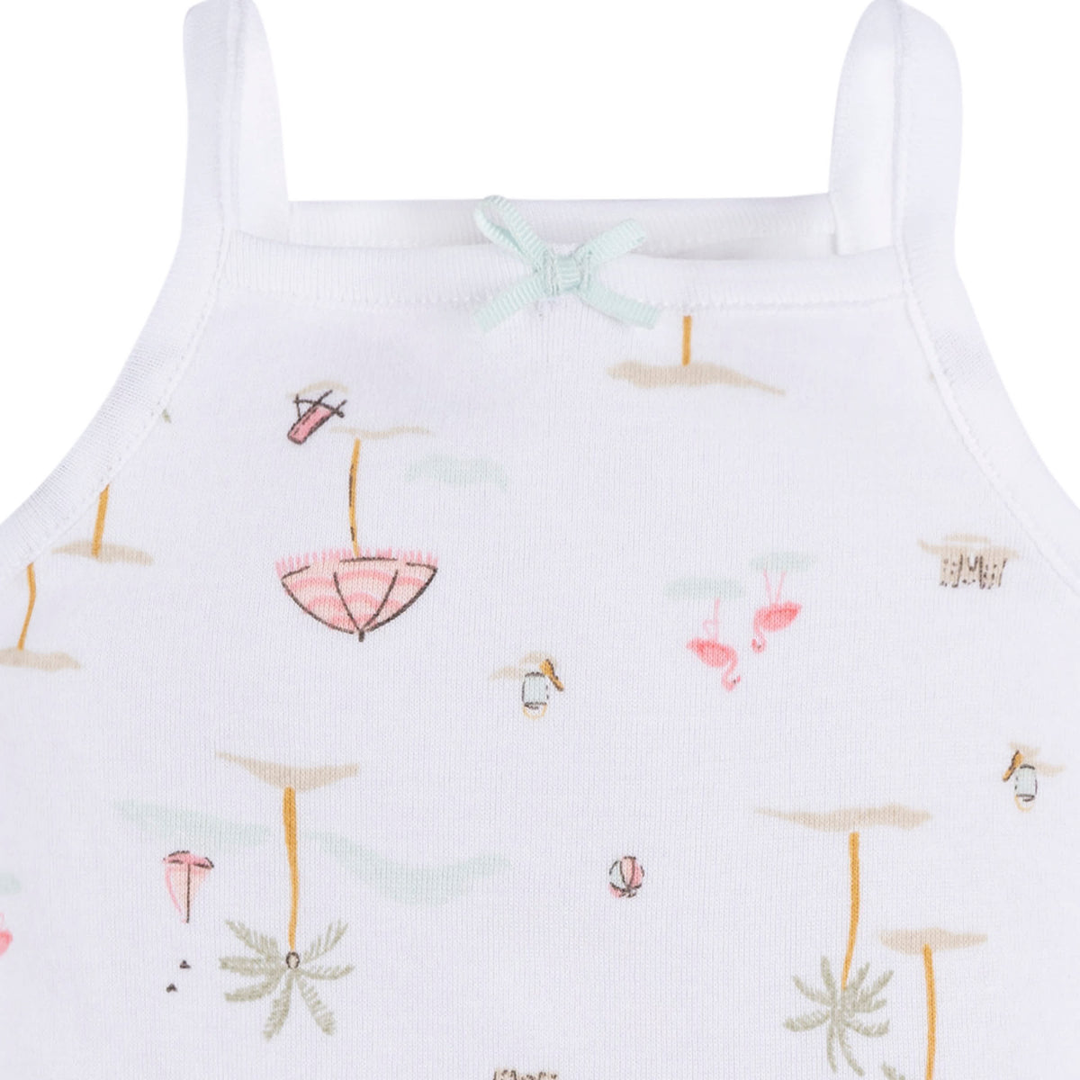 4-Pack Baby Girls Pink Flamingo Sleeveless Onesies Bodysuits, view 7