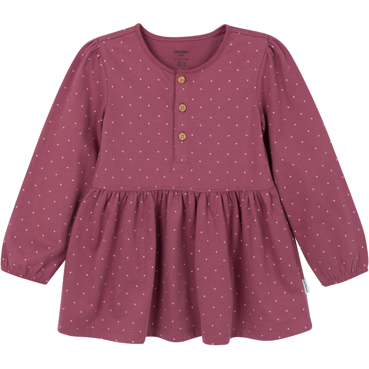 3-Piece Toddler Girls Brown/Violet Tunics and Leggings, view 2