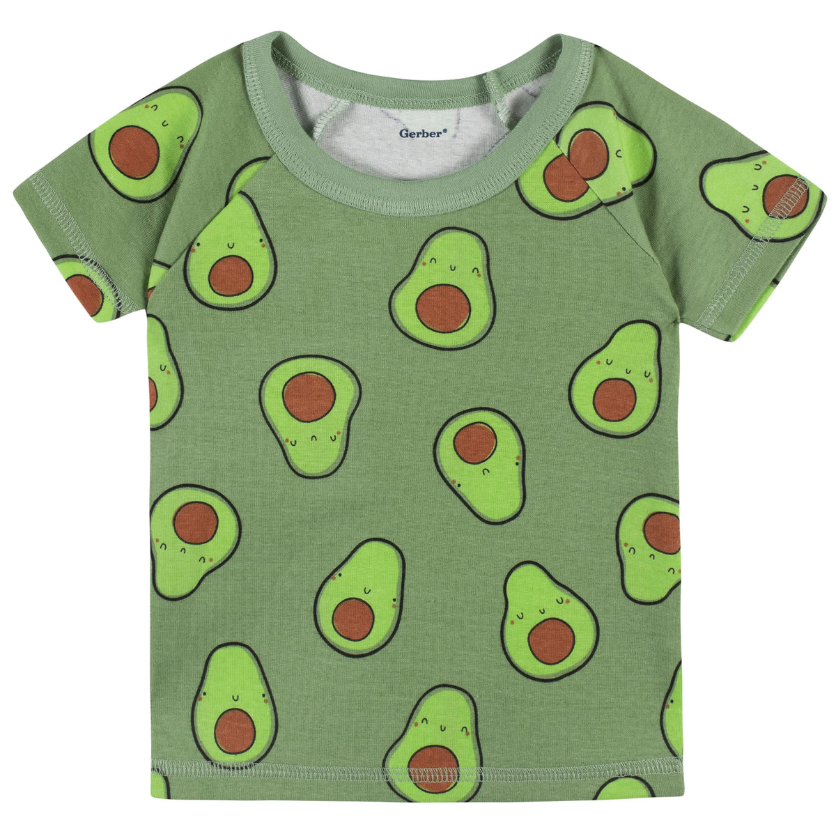 4-Piece Infant & Toddler Neutral Green Avocado Snug Fit Cotton Pajamas, view 6