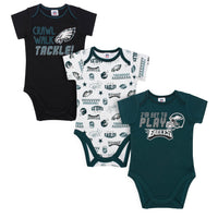 3-Pack Philadelphia Eagles Short Sleeve Bodysuits