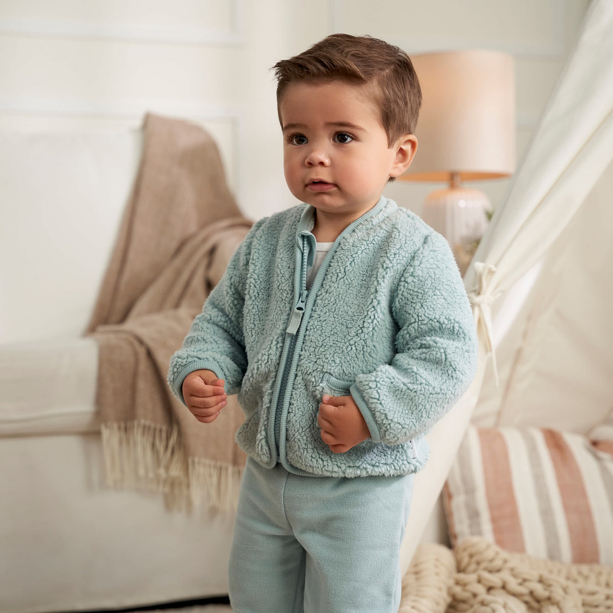 2-Piece Baby & Toddler Boys Explore Sherpa Jacket & Jogger Set, view 4