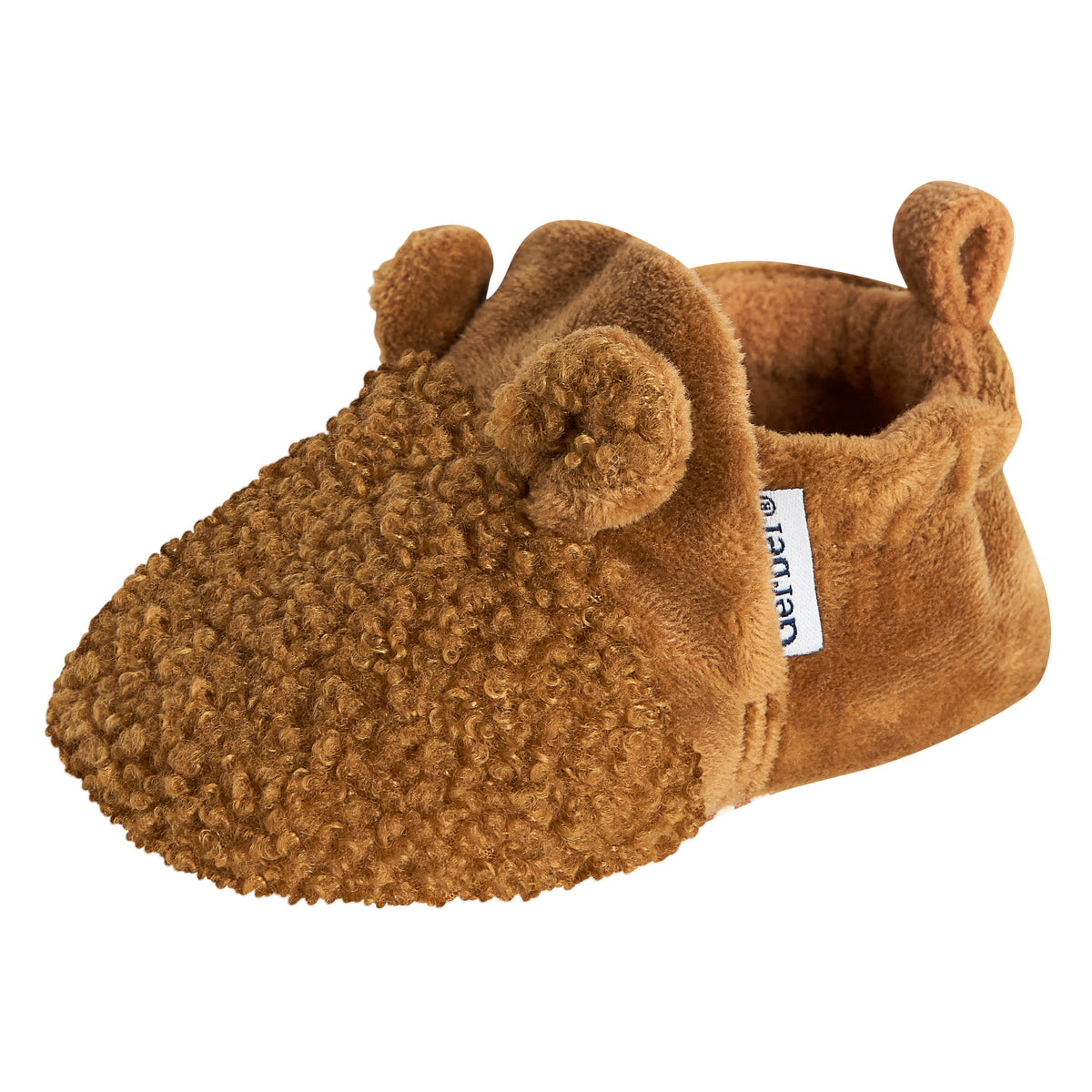 Baby Neutral Brown Sherpa Booties, view 6