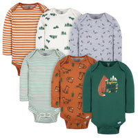 6-Pack Baby Boys Fox Long Sleeve Onesies® Bodysuits