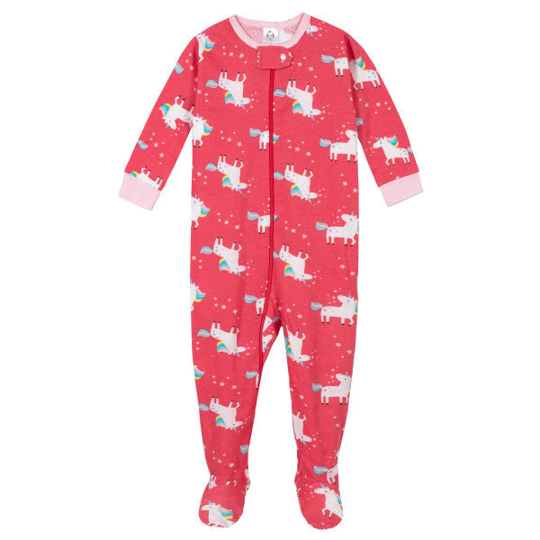 2-Pack Girls Unicorn Snug Fit Unionsuit Pajamas, view 2