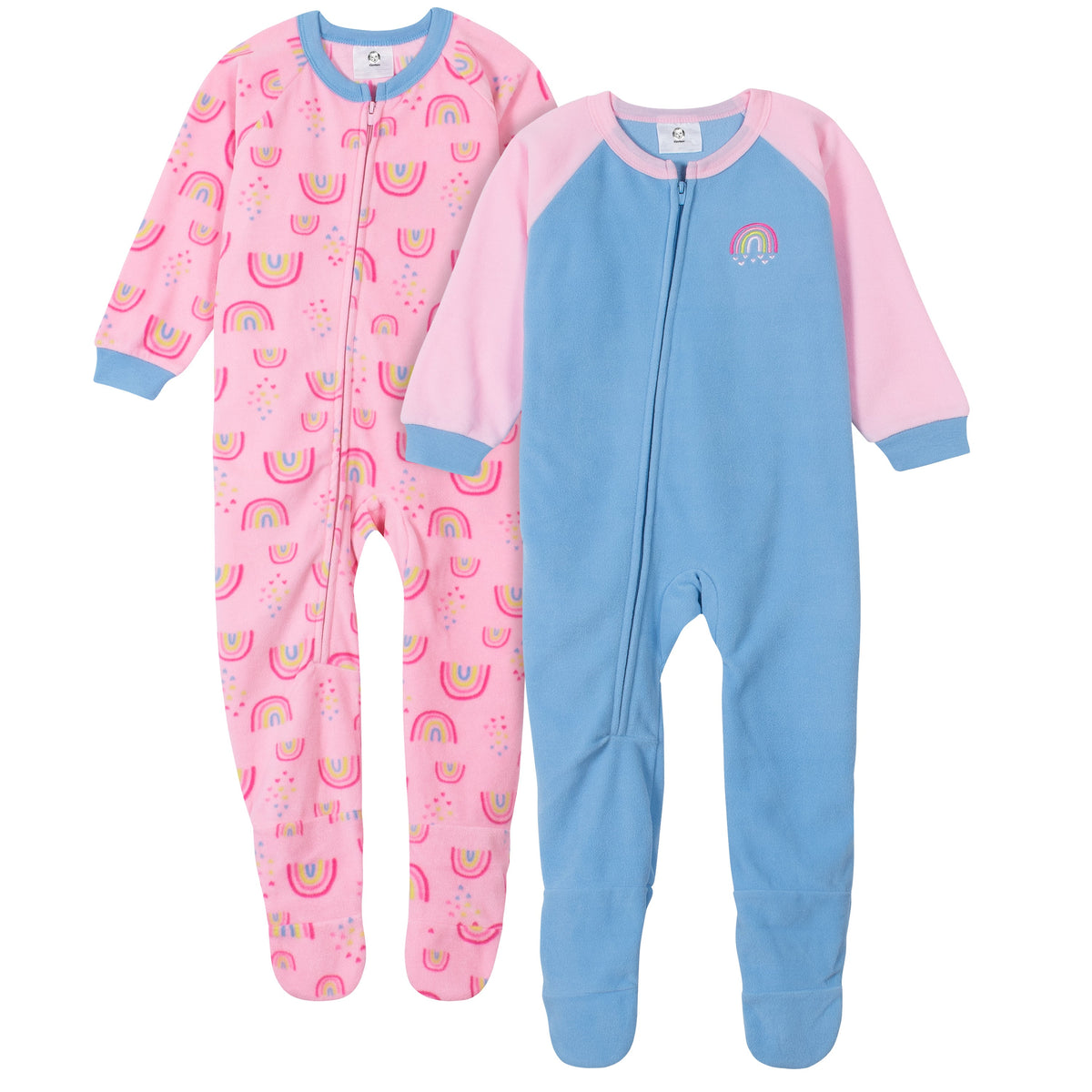 2-Pack Toddler Girls Rainbows Blanket Sleepers
