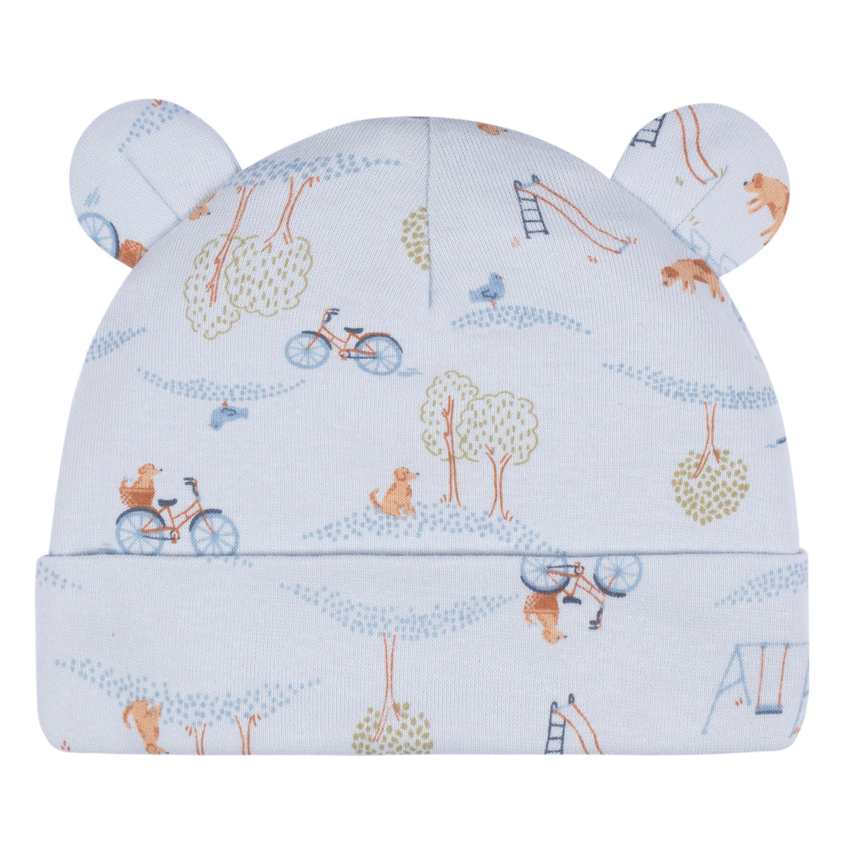 4-Piece Baby Boys Puppy Playground Cap & Mitten Set, view 2