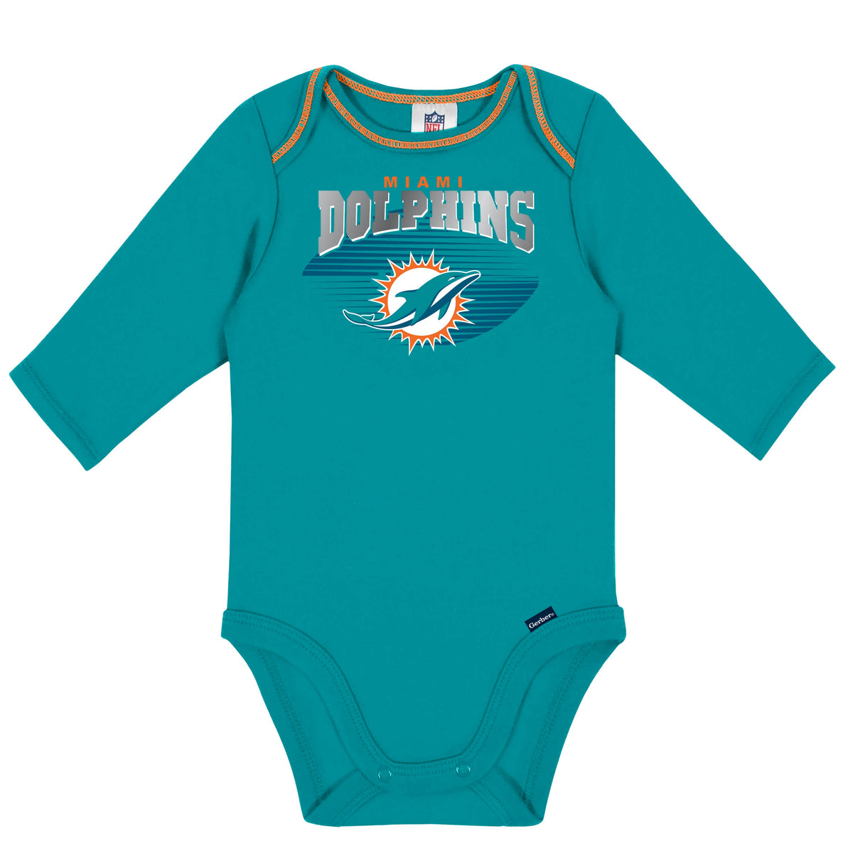 2-Pack Baby Boys Dolphins Long Sleeve Bodysuits, view 3