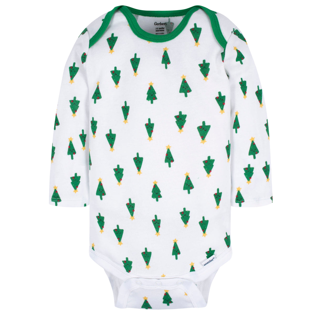 3-Pack Baby Neutral Happy Jolly Long Sleeve Onesies Bodysuits, view 3