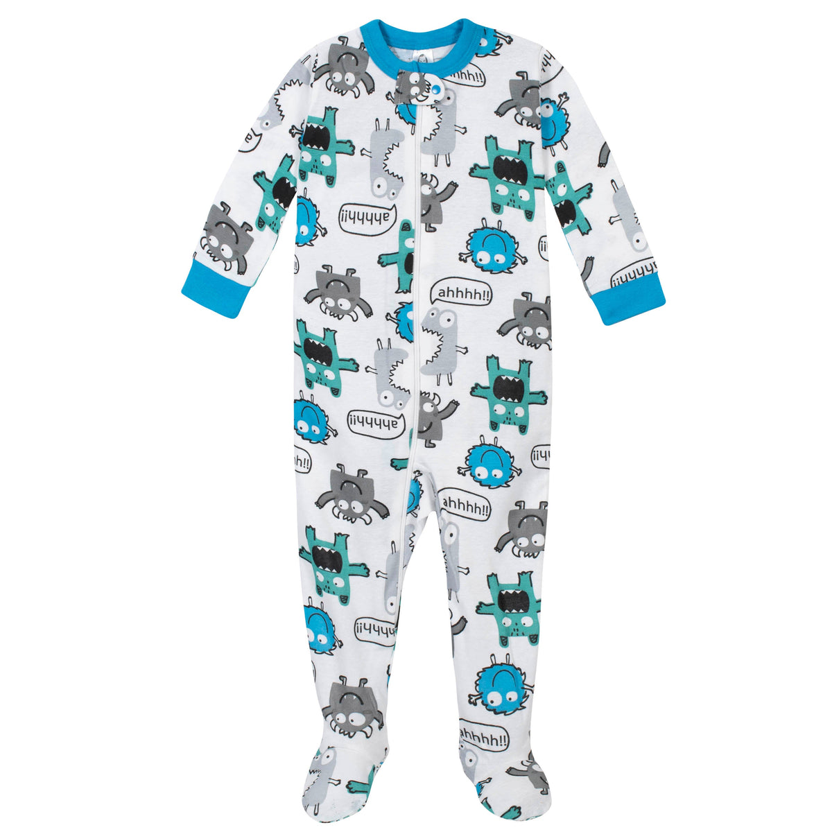2-Pack Boys Monster Snug Fit Unionsuit Pajamas, view 2