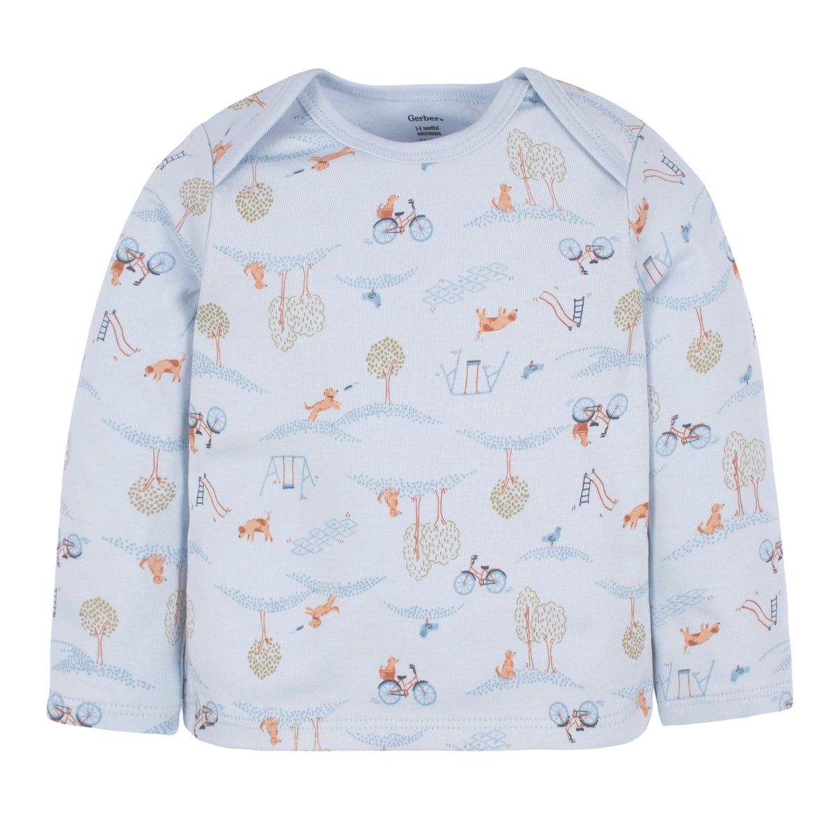 3-Piece Baby Boys Puppy Playground Long Sleeve Shirt, Footed Pant, & Cap Set, view 4