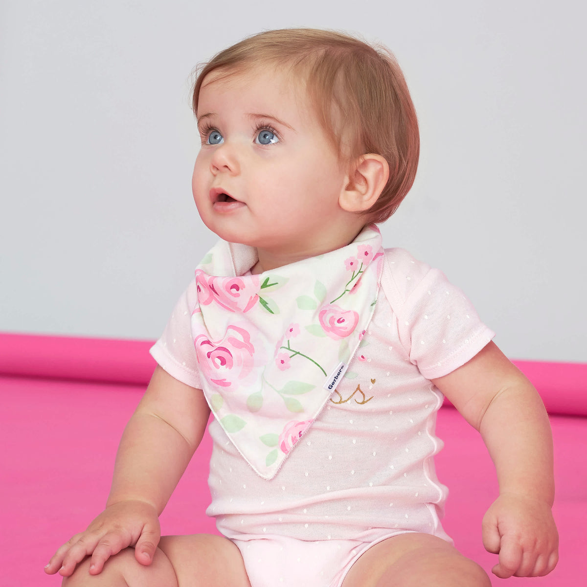 4-Pack Baby Girls Floral Bandana Bibs, view 2