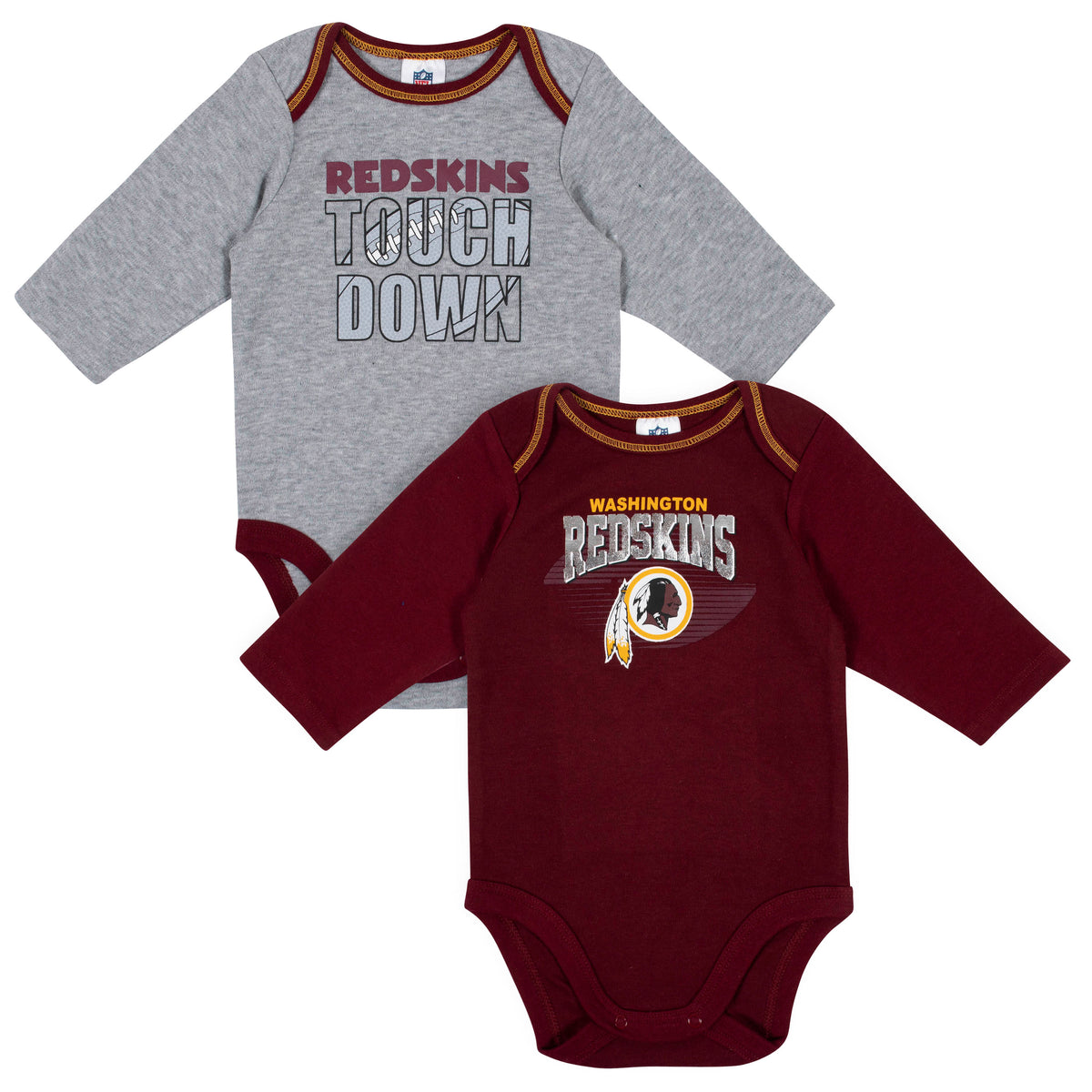 Baby Boys Washington Redskins Long Sleeve Bodysuit, 2-pack¬†