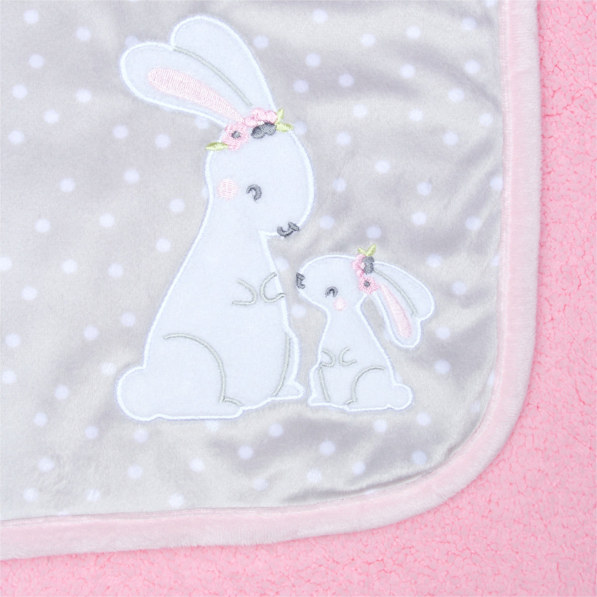 Baby Girls Mommy & Me Bunny Plush Blanket, view 2