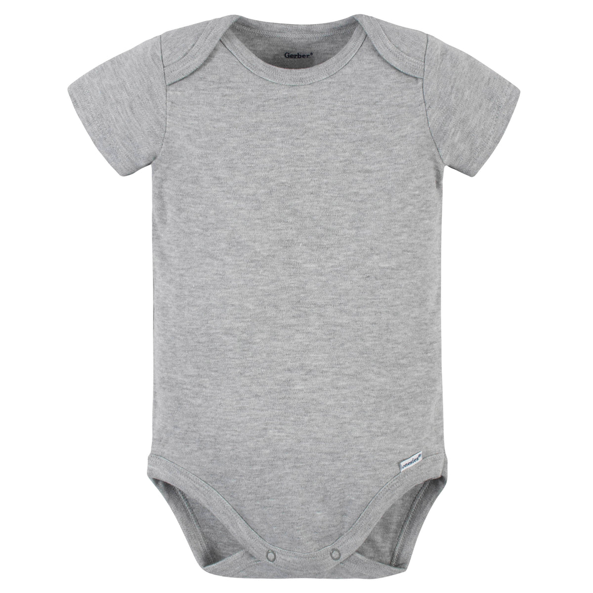 5-Pack Heather Grey Premium Short Sleeve Onesies Bodysuits, view 3