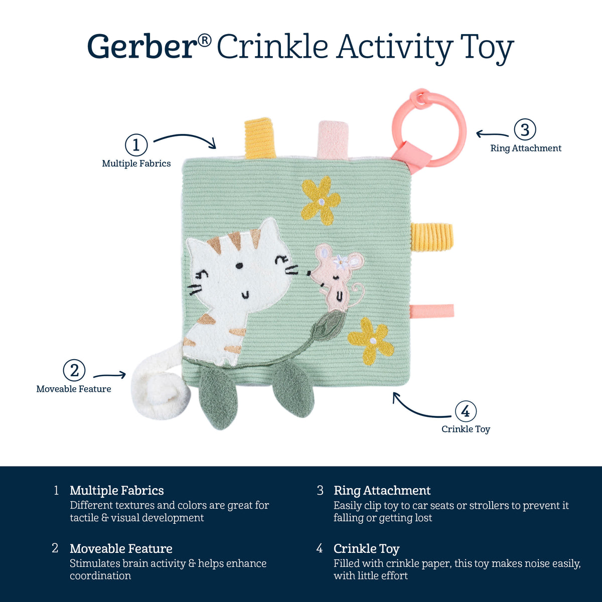 Baby Cat & Mouse Crinkle Toy, view 8