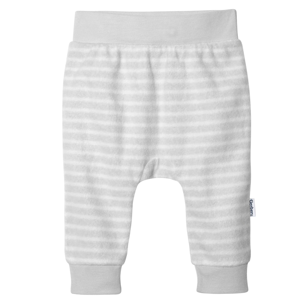 4-Pack Baby Neutral Gray and Green Fleece Pants, view 2