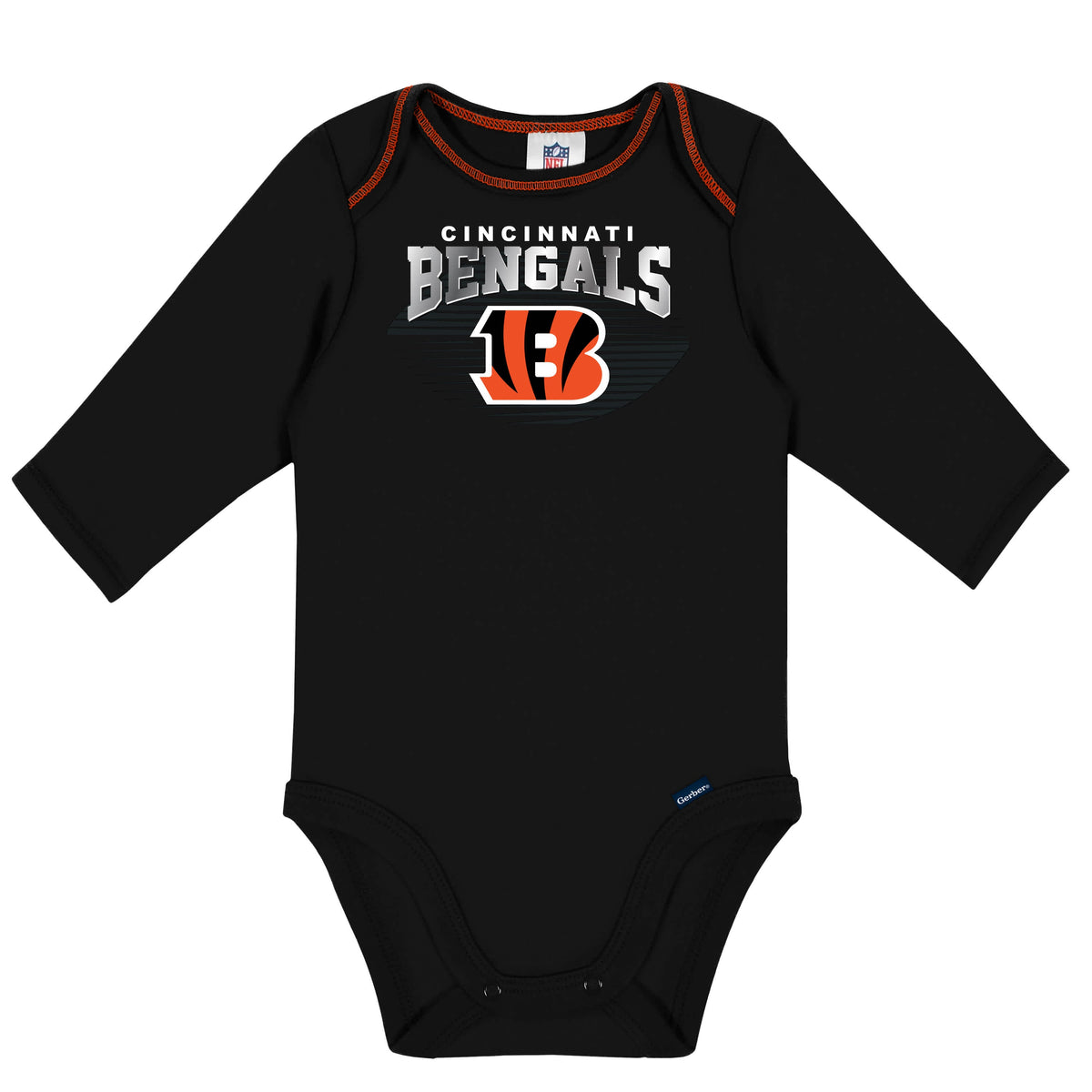 2-Pack Baby Boys Bengals Long Sleeve Bodysuits, view 3