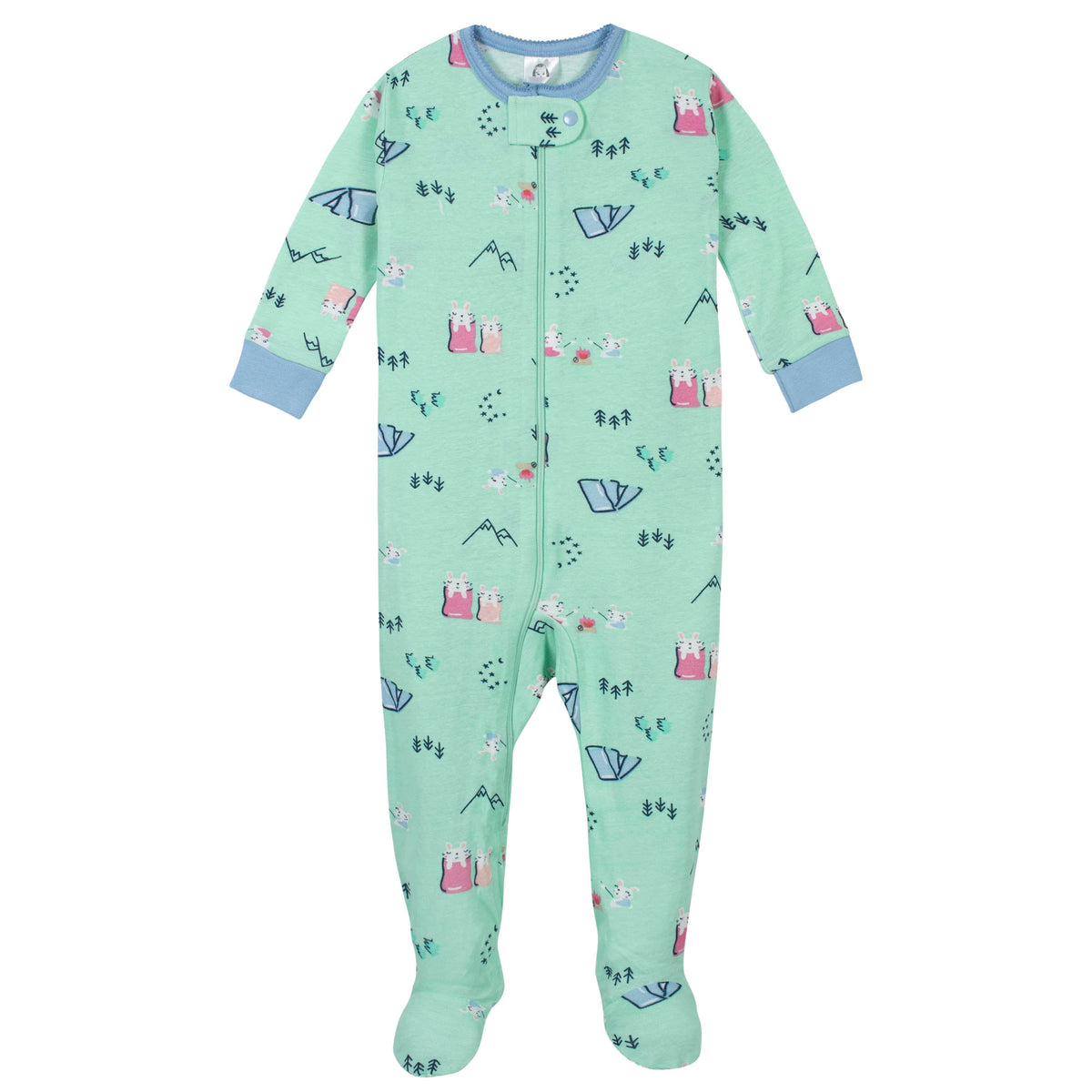 2-Pack Girls Camping Snug Fit Unionsuit Pajamas, view 2