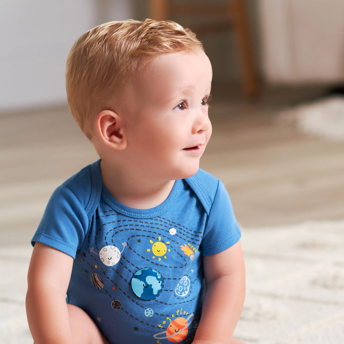 5-Pack Baby Boys Space Explorer Onesies Bodysuits, view 3