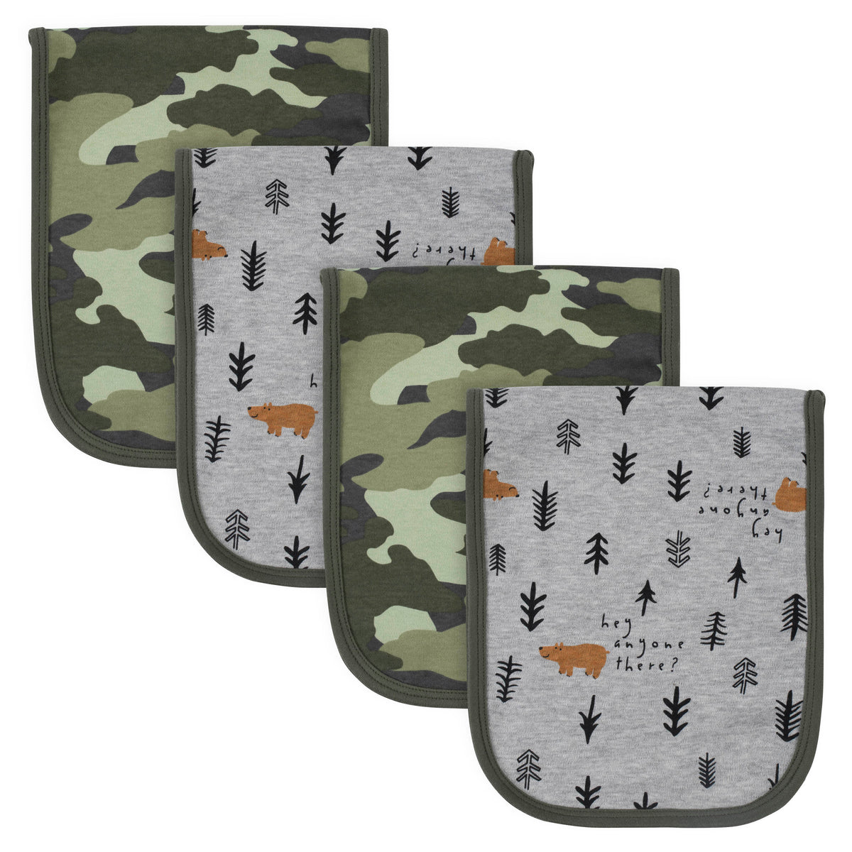 4-Pack Baby Boys Bear Terry Burp Cloths