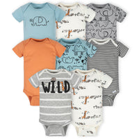 8-Pack Baby Boys Jungle Short Sleeve Onesies® Bodysuits