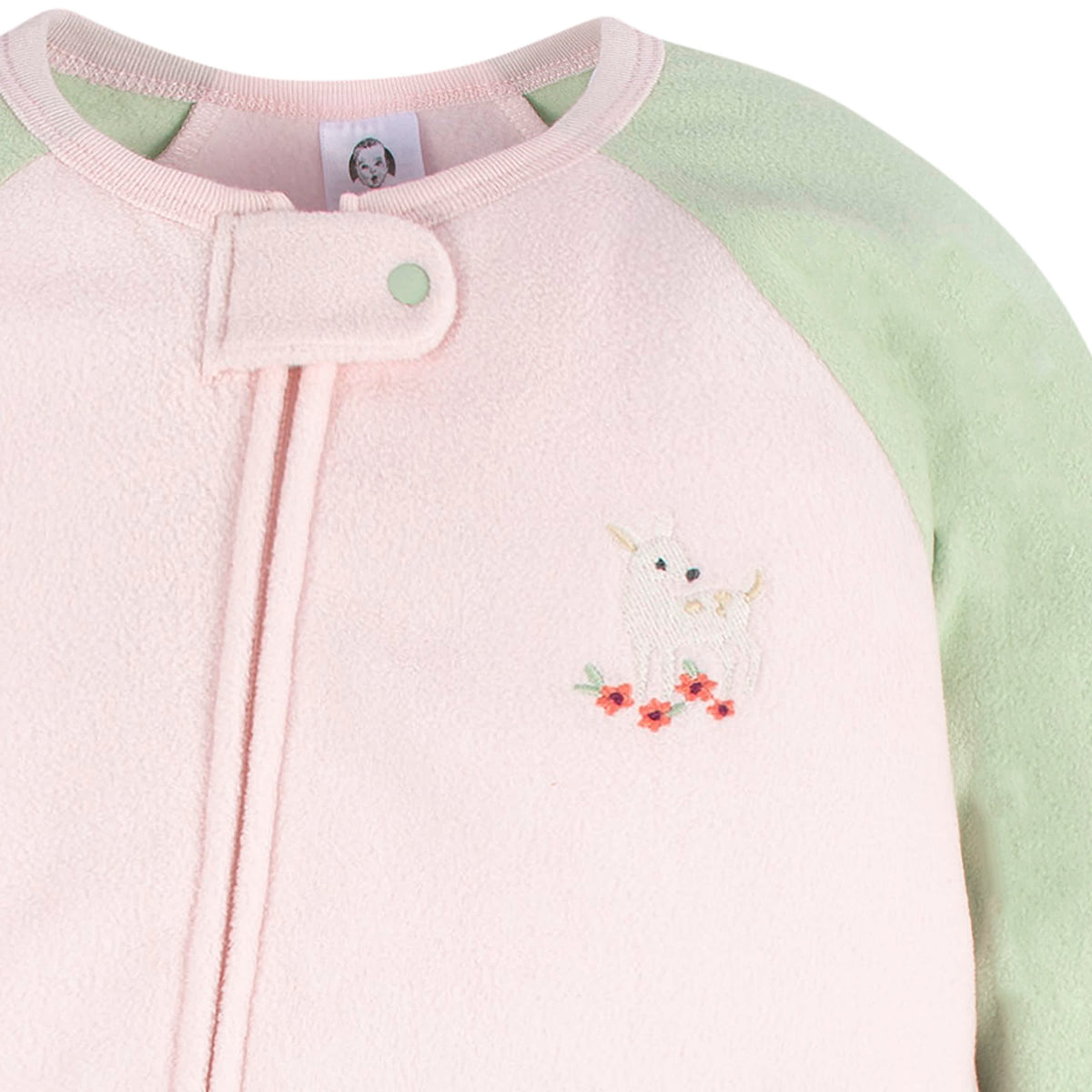 2-Pack Baby & Toddler Girls Deer Fleece Sleepers, view 3