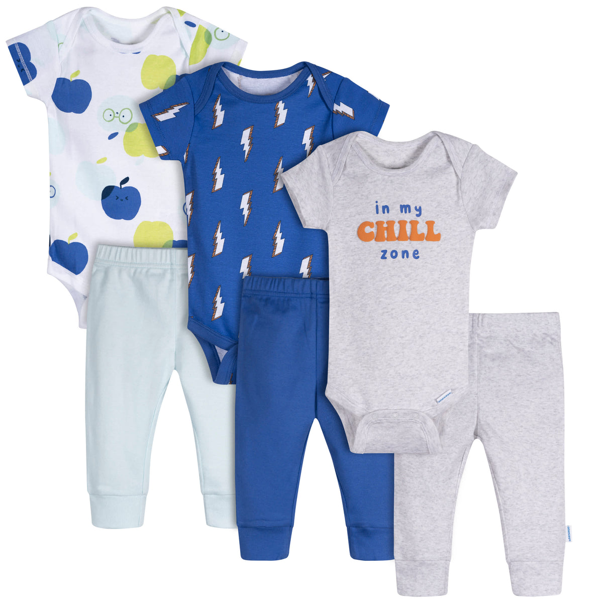 6-Piece Baby Boys Chill Zone Onesies and Active Pant Set