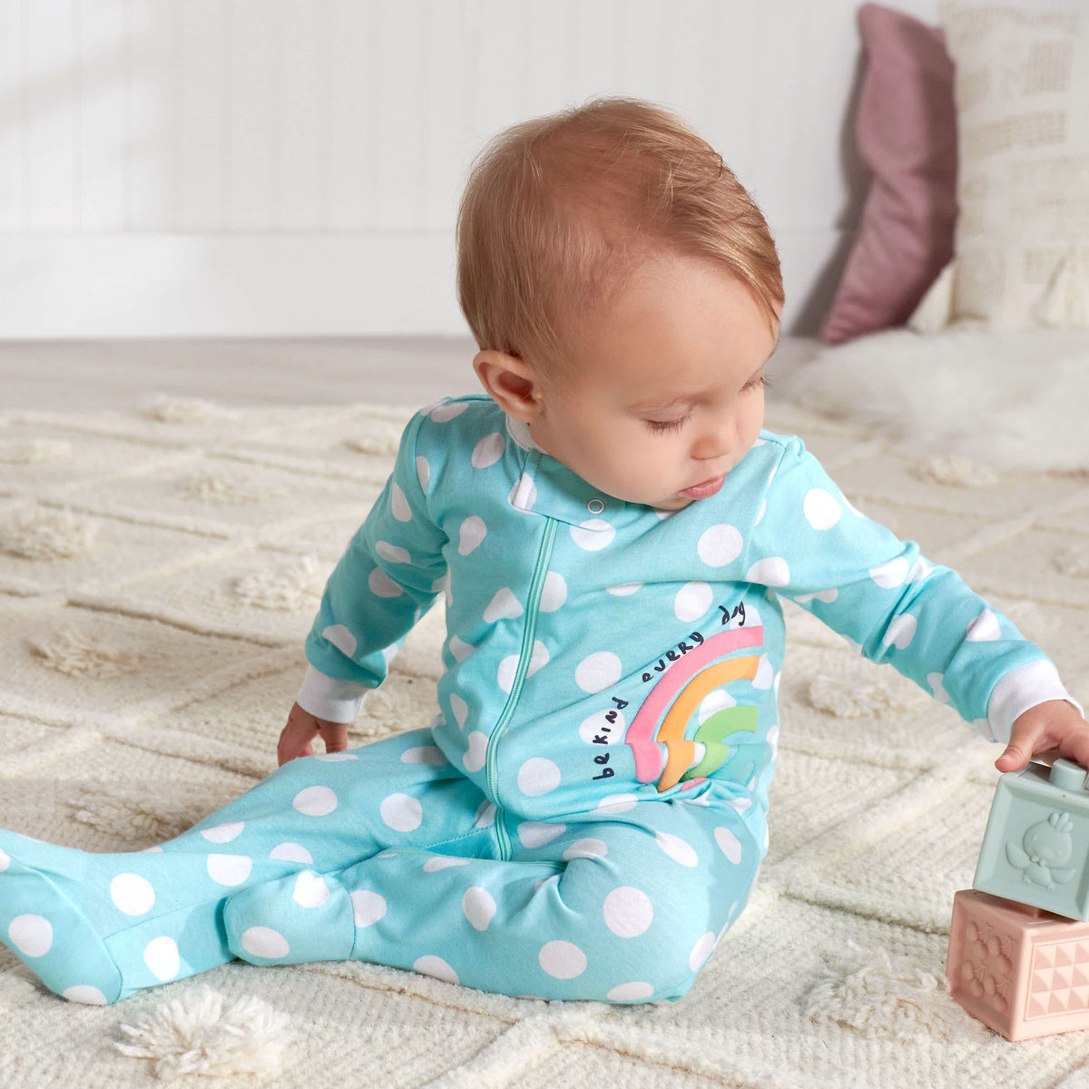 2-Pack Baby Girls Dots Of Rainbows Sleep 'N Plays, view 3