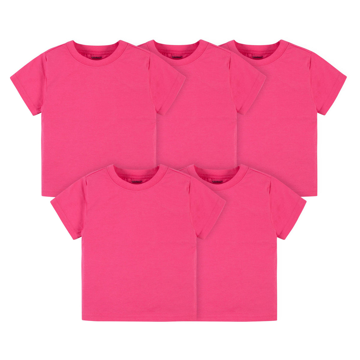 5-Pack Hot Pink Short Sleeve Premium Tees