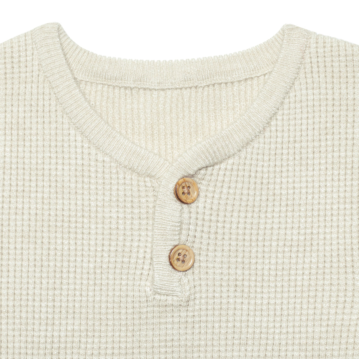 Infant & Toddler Boys Oatmeal Heather Henley Sweater, view 2