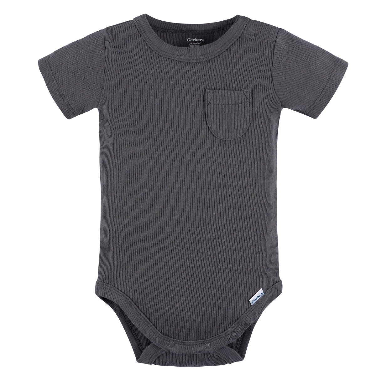 2-Piece Baby Boys Dark Grey Bodysuit and Shorts Set, view 2