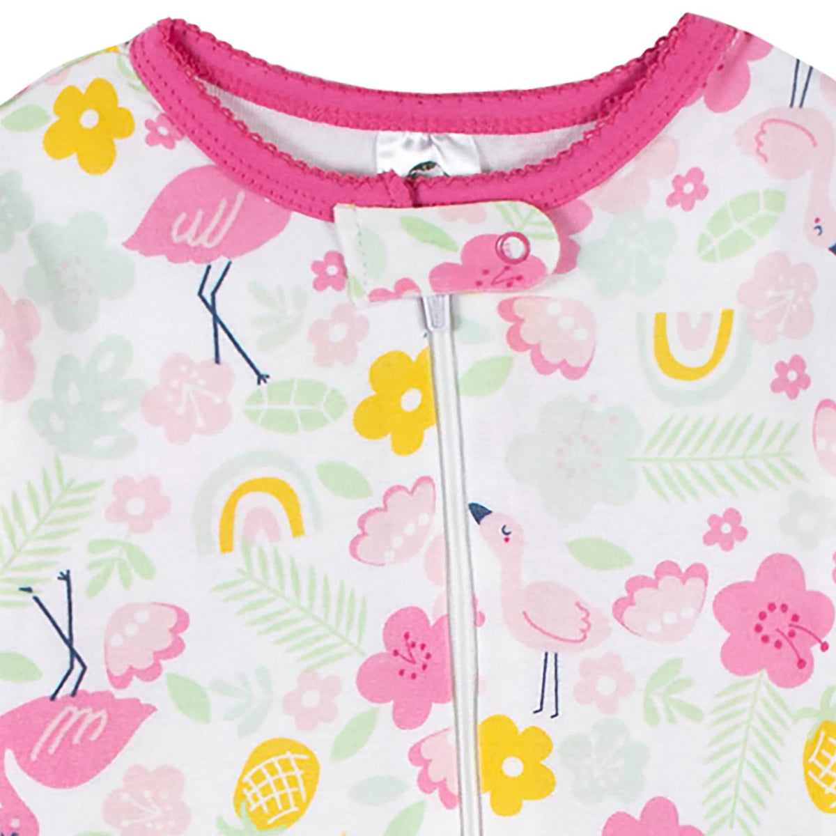2-Pack Baby & Toddler Girls Summer Blossom Snug Fit Footed Cotton Pajamas, view 5
