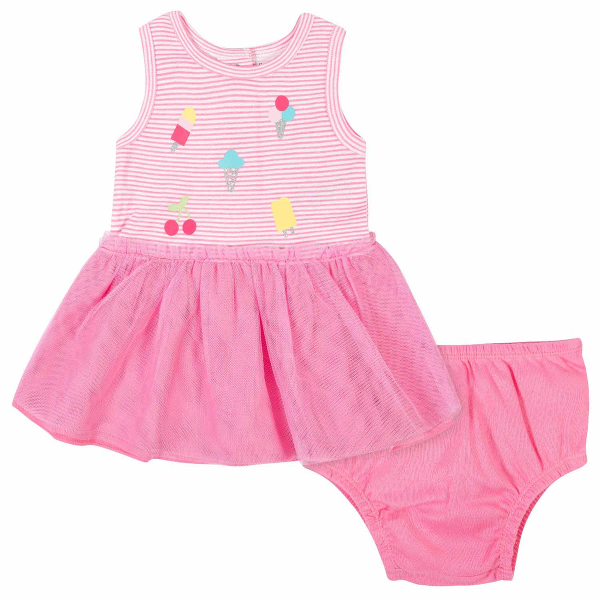 2-Piece Baby Girls Ice Cream Dress Set
