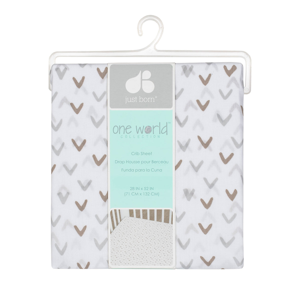 Baby Neutral Counting Sheep Fitted Crib Sheet, view 2