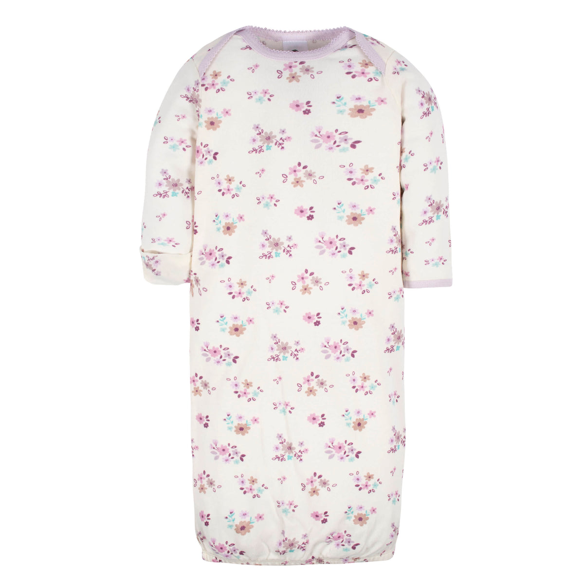 4-Pack Baby Girls Lavender Garden Gowns, view 4