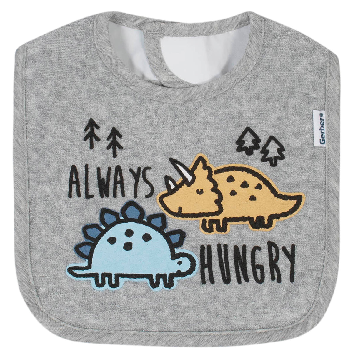 3-Pack Baby Boys Dinosaur Terry Bibs, view 2