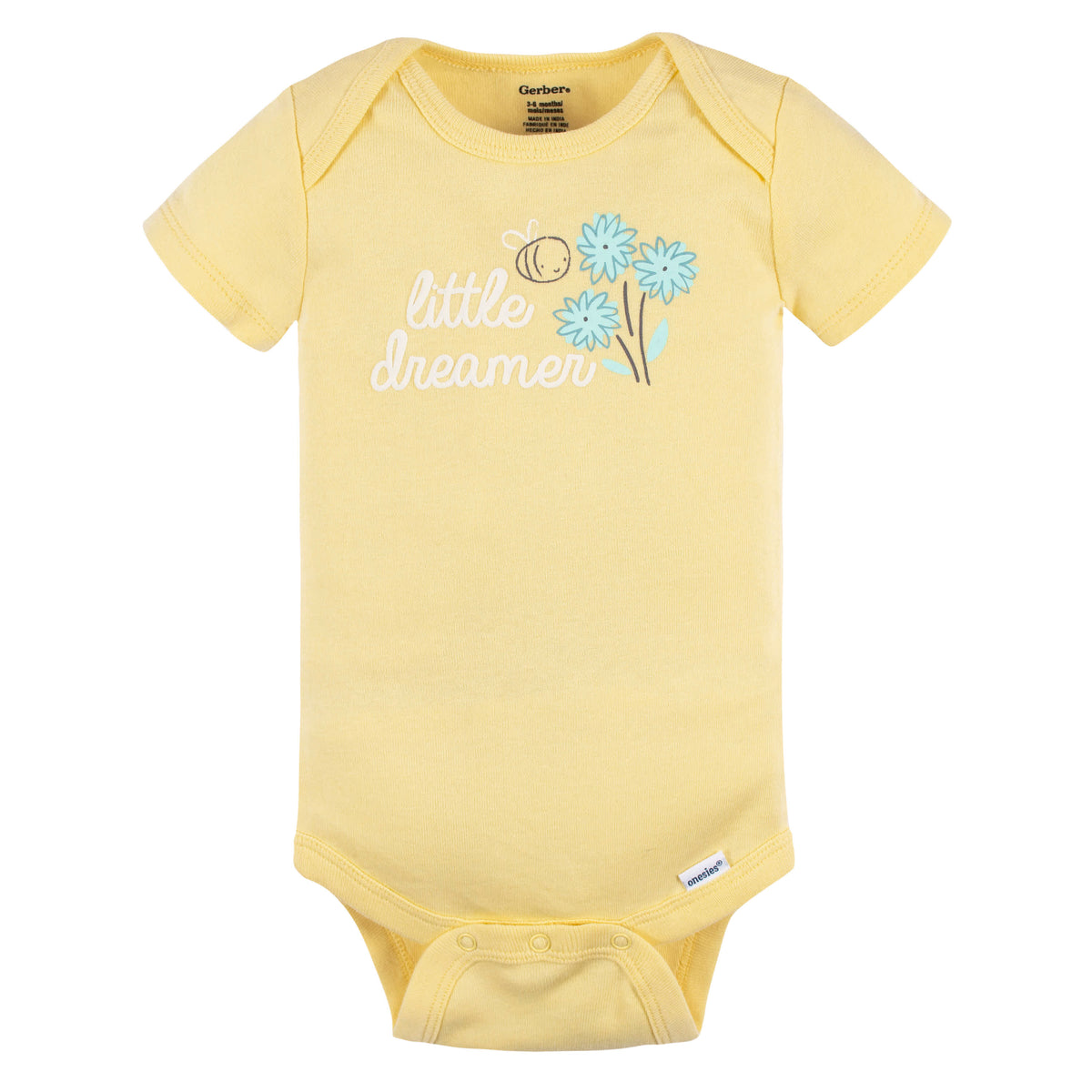 4-Pack Baby Girls Bee Petals Short Sleeve Onesies Brand Bodysuits, view 6