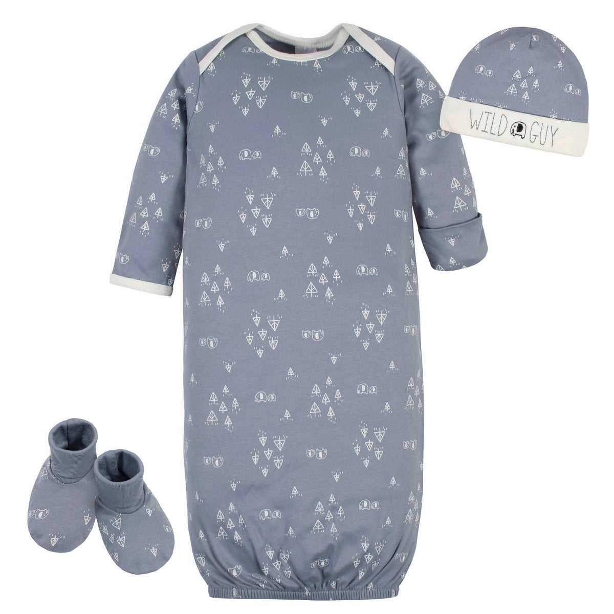 3-Piece Organic Baby Boys Jungle Gown Set