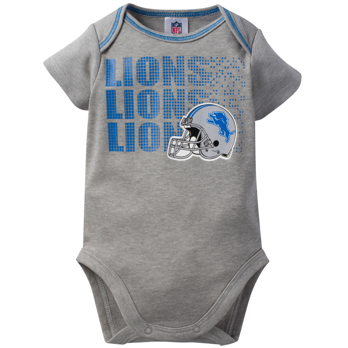 NFL 3-Pack Baby Boys Lions Short Sleeve Bodysuits, view 2