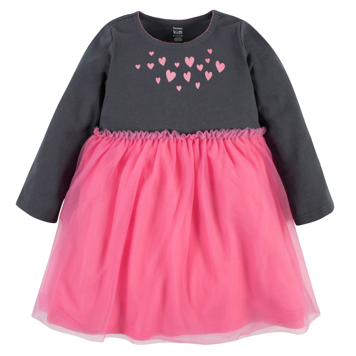 Baby & Toddler Girls Heart Long Sleeve Tulle Dress
