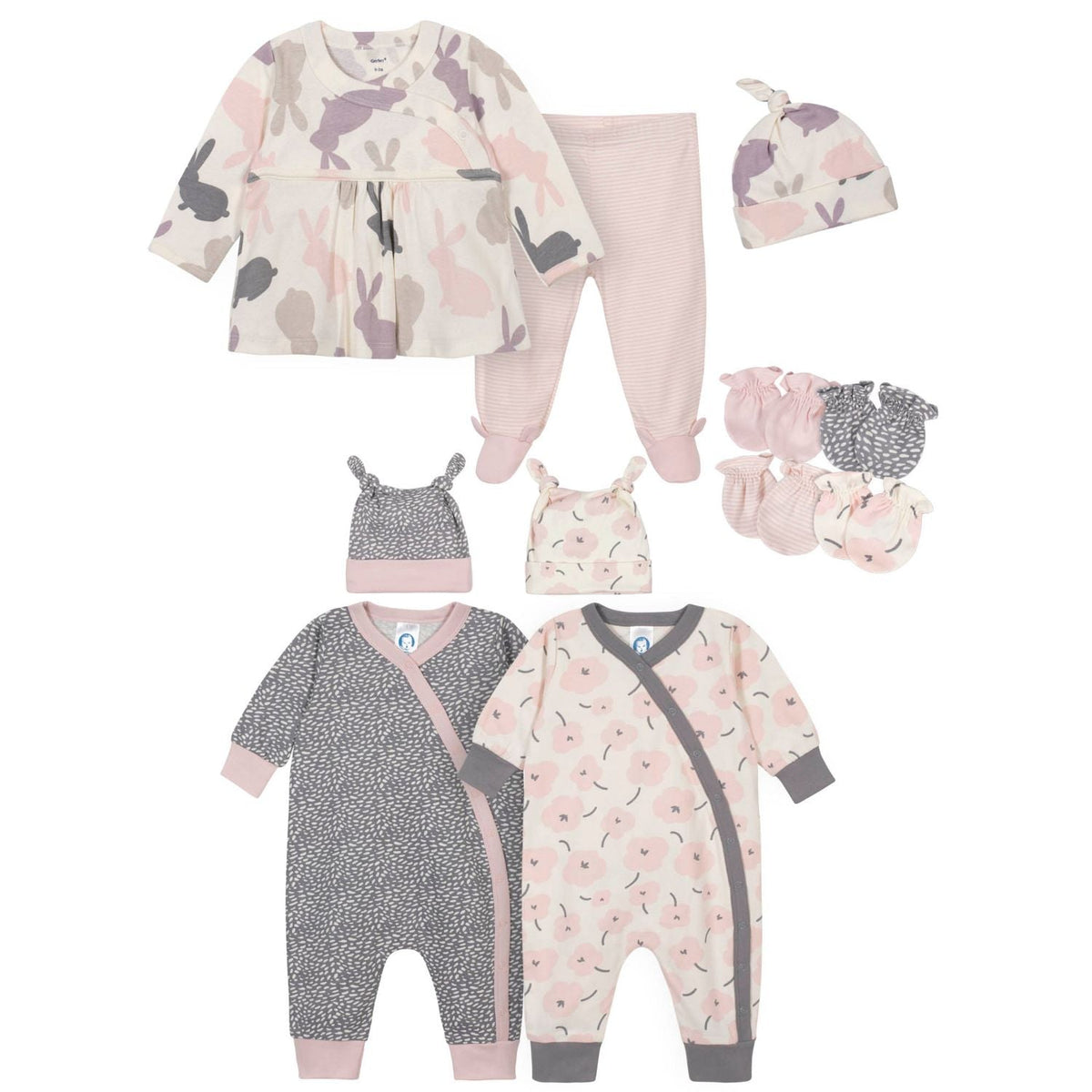 11-Piece Baby Girls Bunny Gift Set