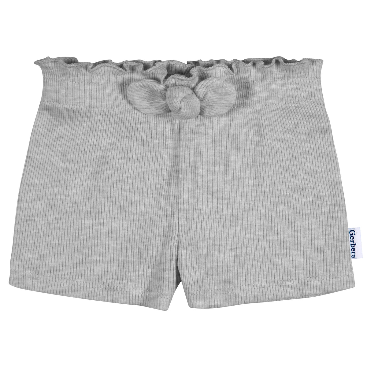 3-Pack Baby & Toddler Girls Grey Heather/Green/Black Pull-On Knit Short, view 6