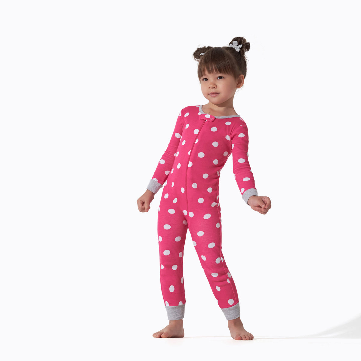 3-Pack Baby & Toddler Girls Dots & Kitties Snug Fit Footless Pajamas, view 3