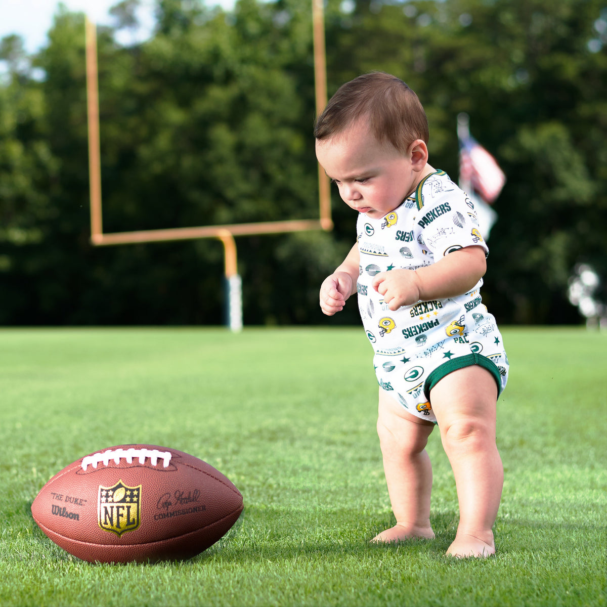 3-Pack Green Bay Packers Short Sleeve Bodysuits, view 3